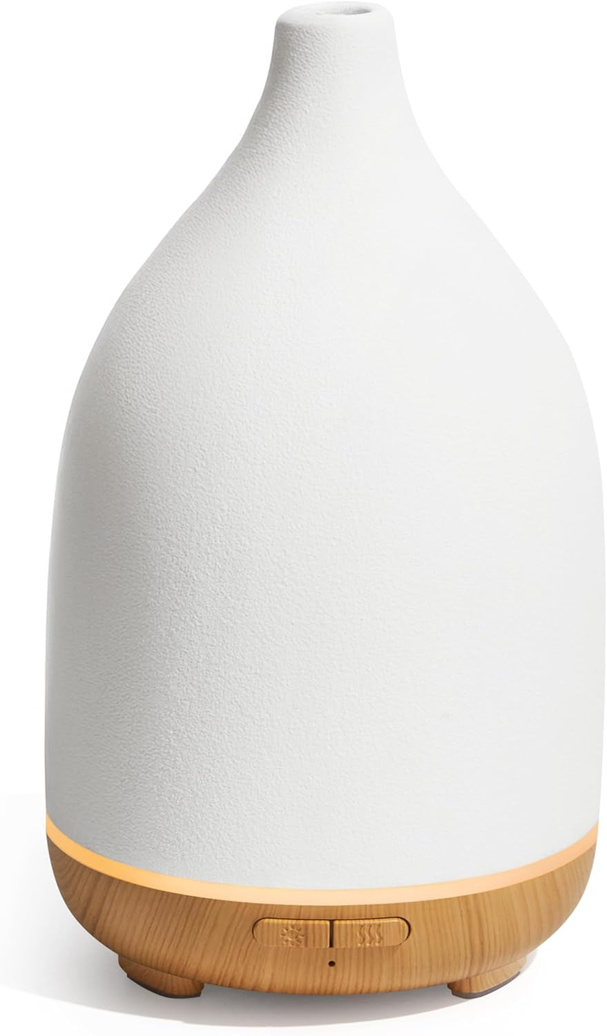 Oil Diffuser, 150ML Ceramic Diffuser for Essential Oils Handcrafted Aromatherapy Diffuser Ultrasonic Cool Mist Humidifier with 2 Mist Modes Waterless Auto off for Room Office, White